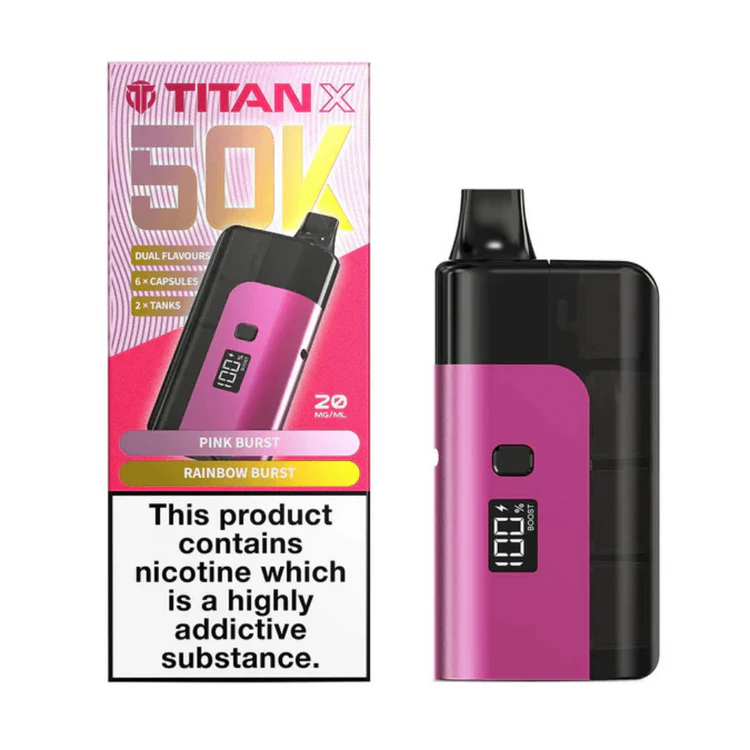 291 Titan X 50k Prefilled Vape Kit Pink Burst / Rainbow Burst - Image 1