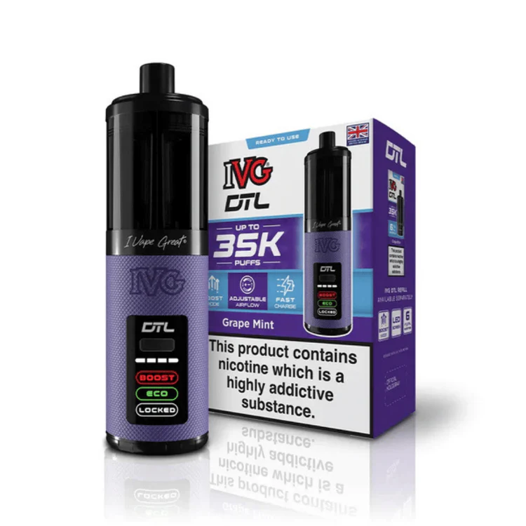 328 IVG DTL 35k Prefilled Pod Kit Grape Mint - Image 1