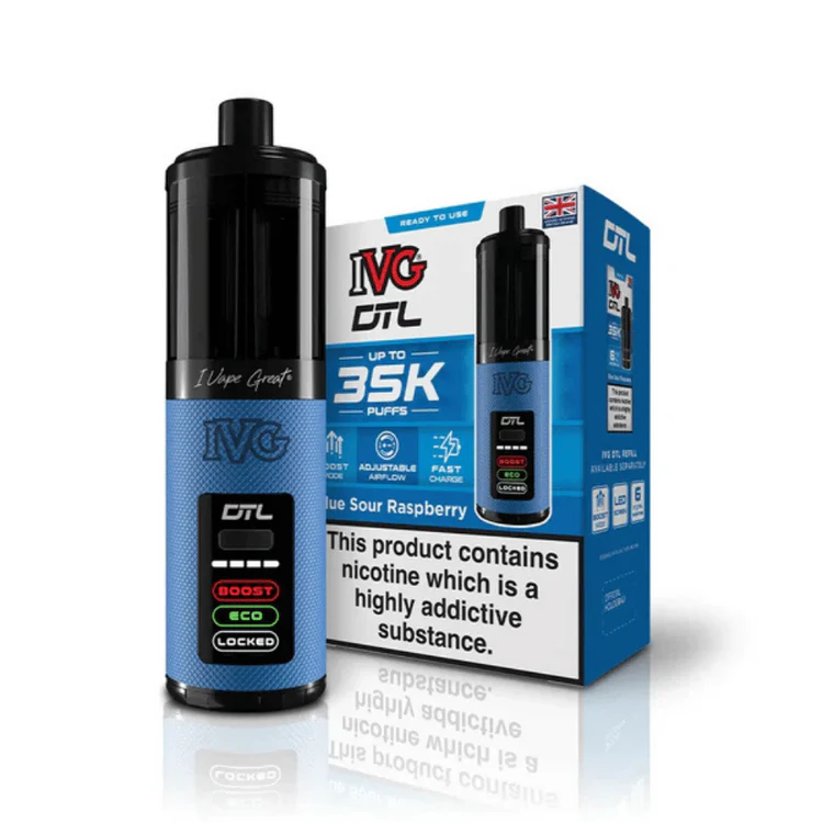 330 IVG DTL 35k Prefilled Pod Kit Blue Sour Raspberry - Image 1