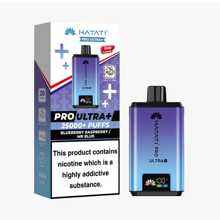68 Hayati Pro Ultra Plus 25k Puffs Vape Kit Blueberry Raspberry / Mr Blue - Image 1